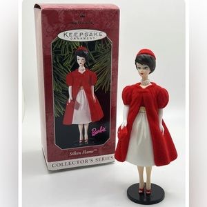 1998 Hallmark Ornament “Silken Flame” Barbie 5th in Series Red Velvet 1960s